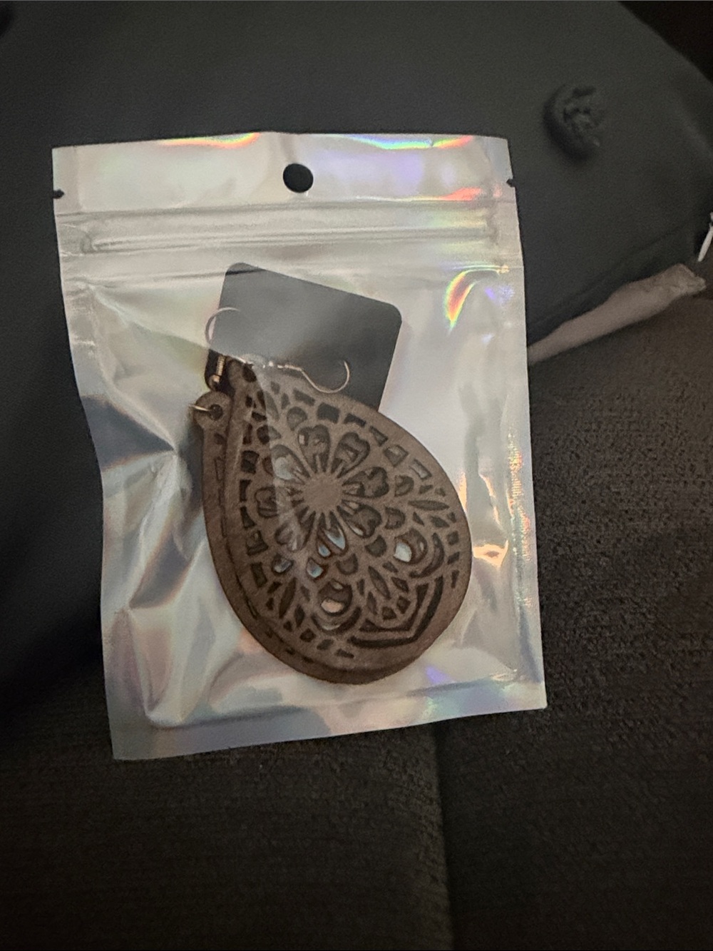 Acadia boho Decorative Wooden Earrings - Picture 5 of 5